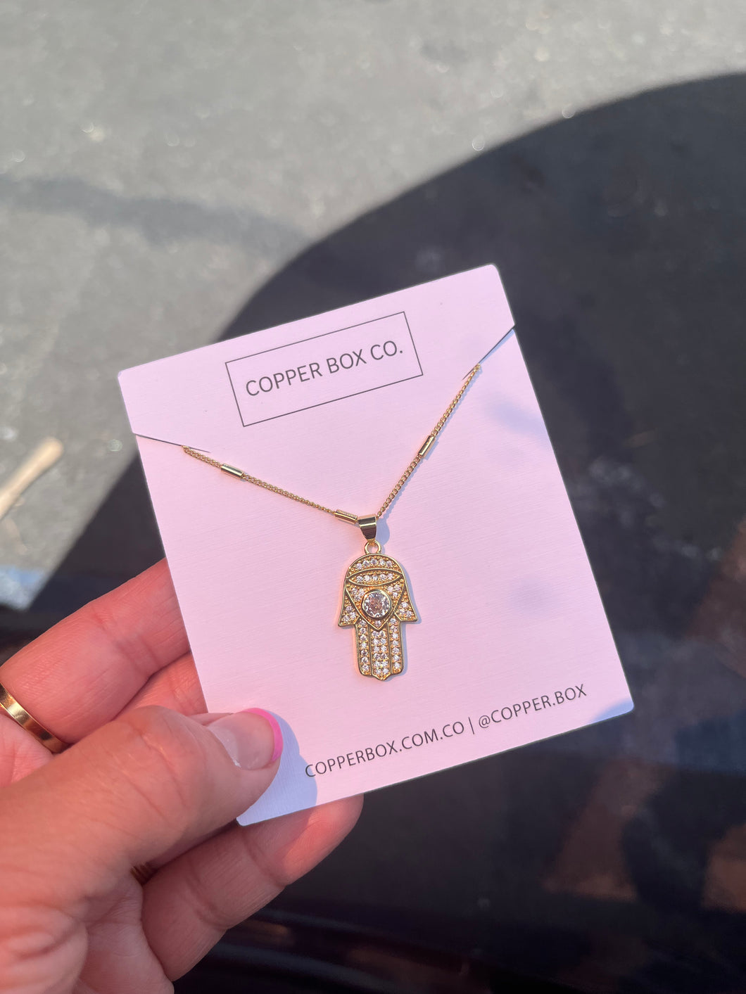 Hamsa Cz Necklace