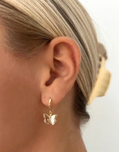 Load image into Gallery viewer, Butterfly Huggie Hoops
