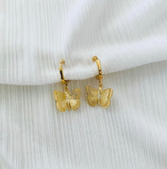 Butterfly Huggie Hoops